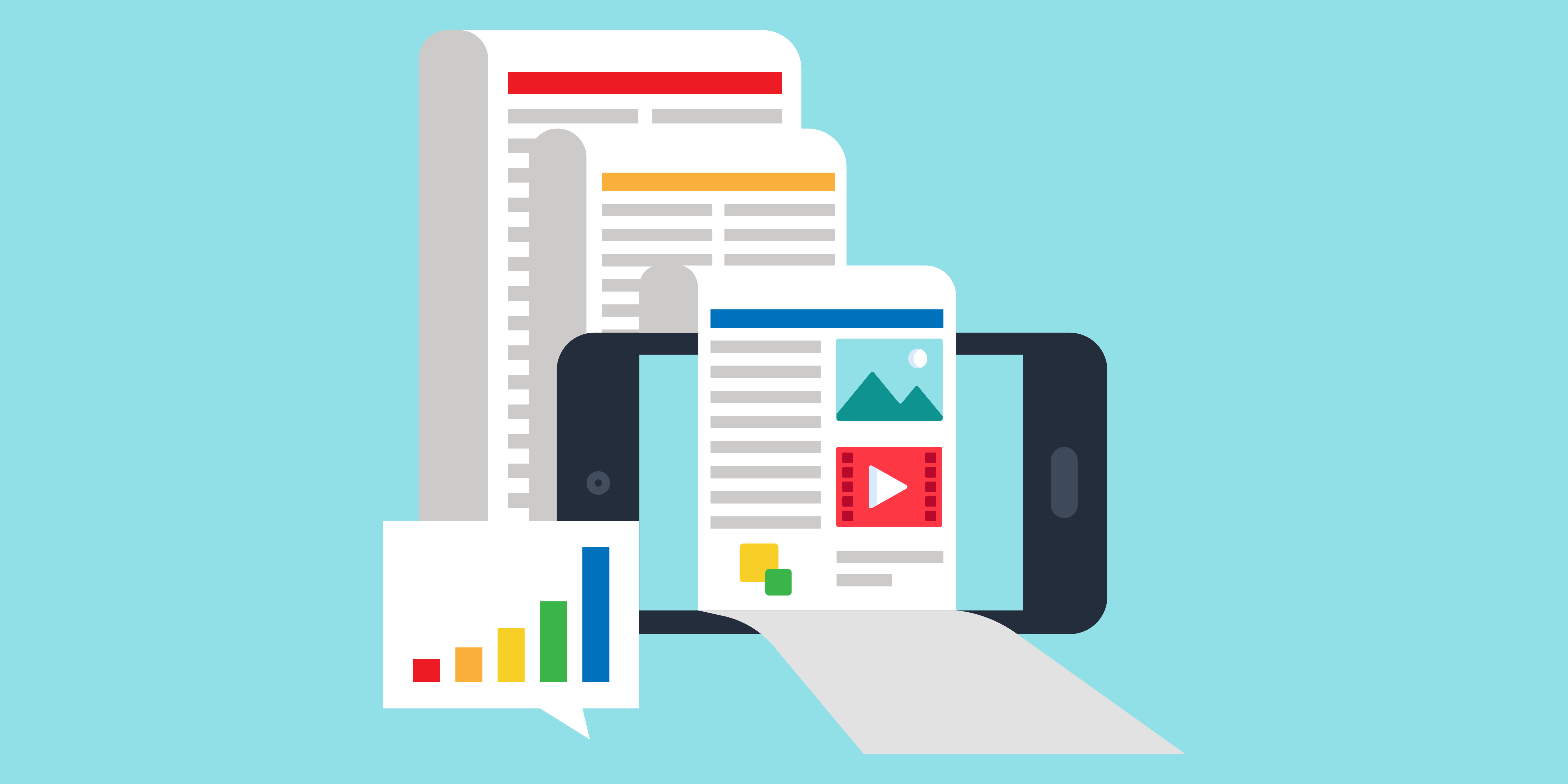 Infographie illustrant les publications digitales mobile